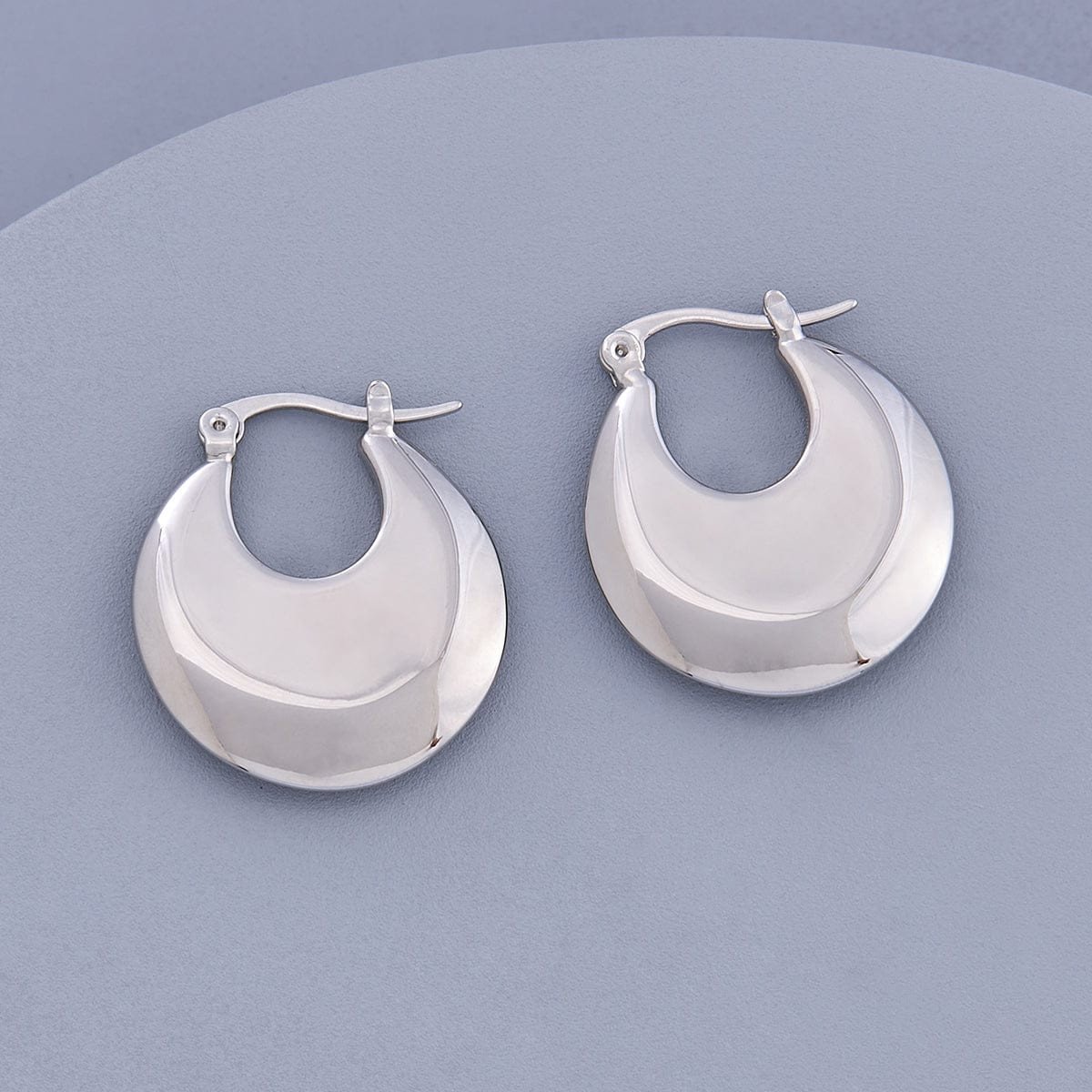 Trendy Earring Rodium Polish